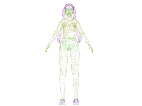 Basic cute woman V23423 3D 모델