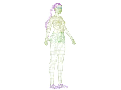 Basic cute woman V23423 3D Model