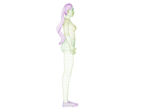 Basic cute woman V23423 3D Model