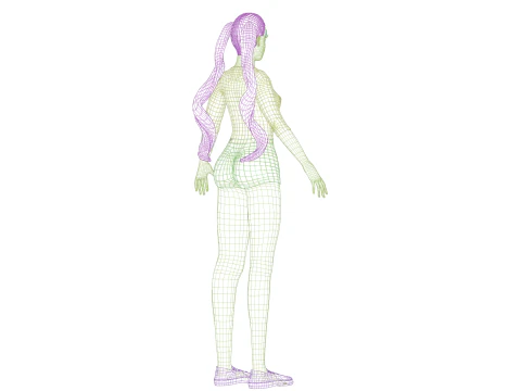 Basic cute woman V23423 3D Model