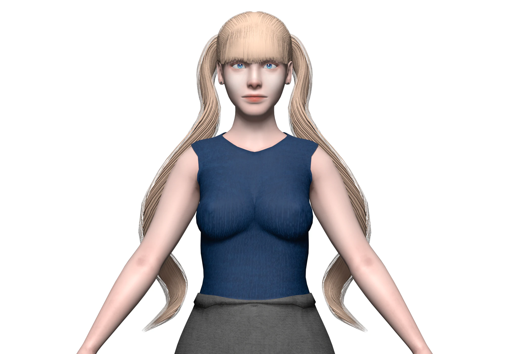 Basic pretty woman V23036 3D Model .c4d .max .obj .3ds .fbx .stl .blend 