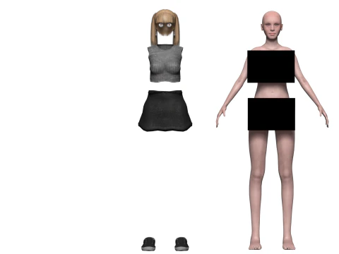 Basic standard woman V21719 3D Model