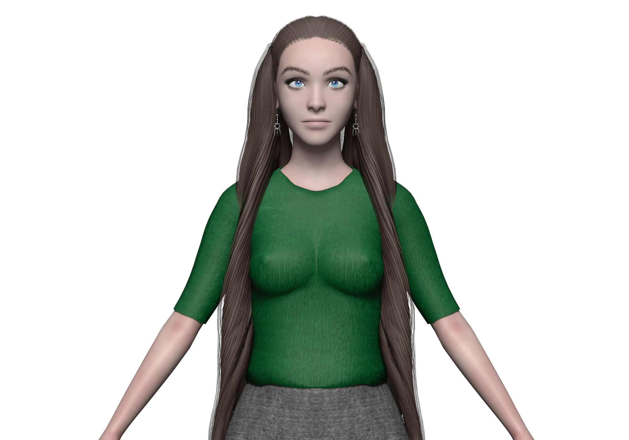 Basic young woman V29890 3D Model .c4d .max .obj .3ds .fbx .stl .blend 