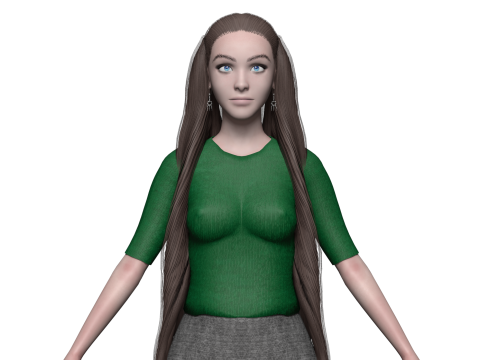 Basic young woman V29890 Modelo 3D