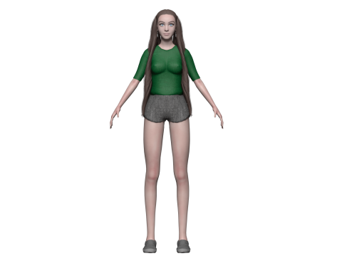 Basic young woman V29890 3D Model