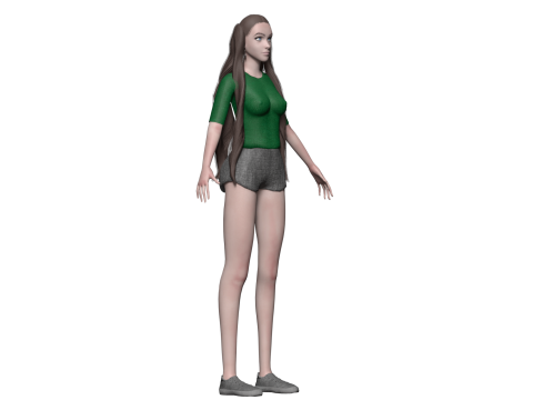 Basic young woman V29890 3D Model