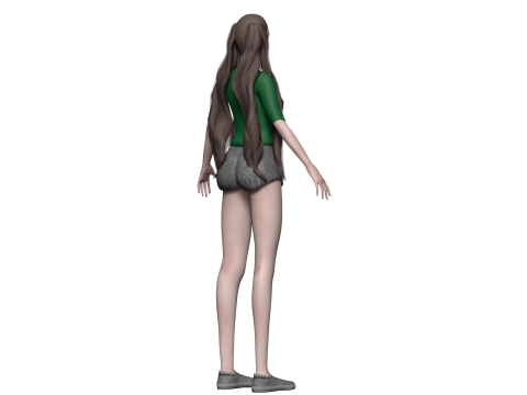 Basic young woman V29890 3D Model