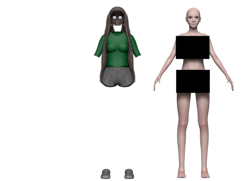 Basic young woman V29890 3D Model