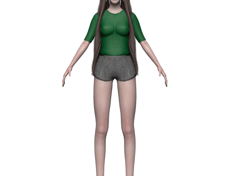 Basic young woman V29890 3D Model