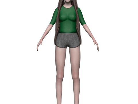 Basic young woman V29890 3D Model