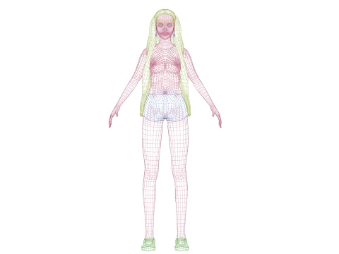 Basic young woman V29890 3D Model