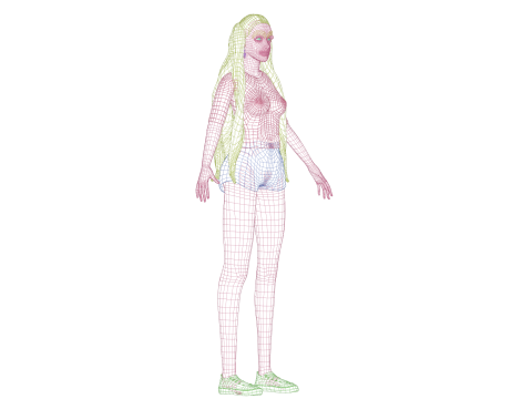 Basic young woman V29890 3D Model