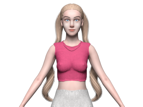 Blond basic woman V23168 3D 모델