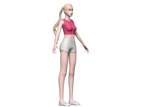 Blond basic woman V23168 Modelo 3D