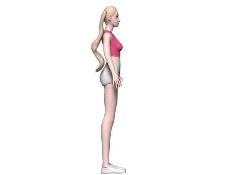 Blond basic woman V23168 3D Model