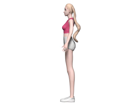 Blond basic woman V23168 3D Model