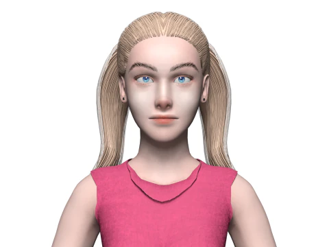 Blond basic woman V23168 3D Model