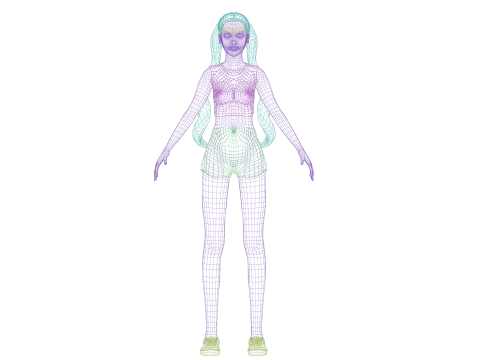 Blond basic woman V23168 Modelo 3D