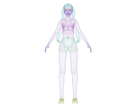 Blond basic woman V23168 3D Model
