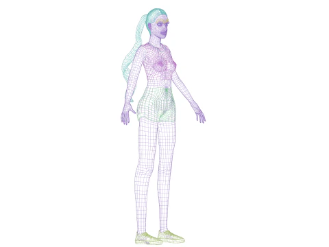 Blond basic woman V23168 3D Model