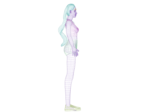 Blond basic woman V23168 Modelo 3D