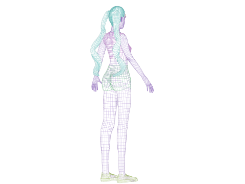 Blond basic woman V23168 Modelo 3D