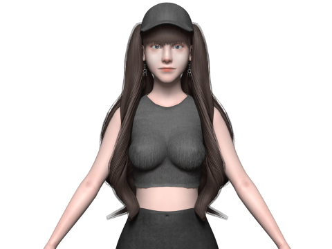 Cool basic woman V33000 3D Model