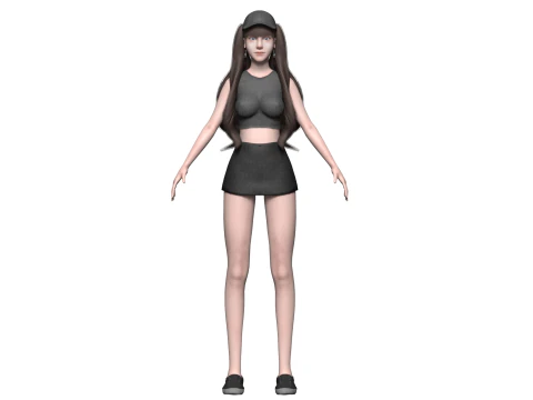 Cool basic woman V33000 3D Model