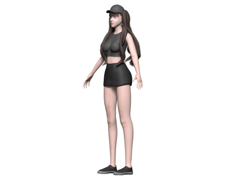 Cool basic woman V33000 3D Model