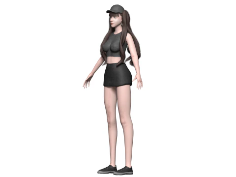 Cool basic woman V33000 3D Model