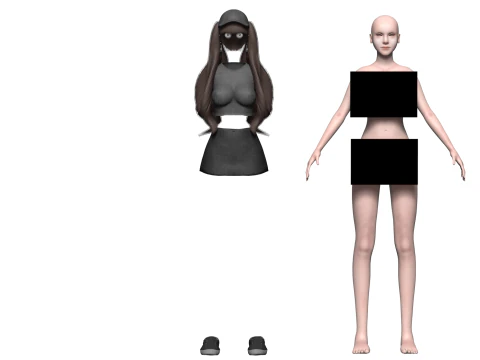 Cool basic woman V33000 3D Model