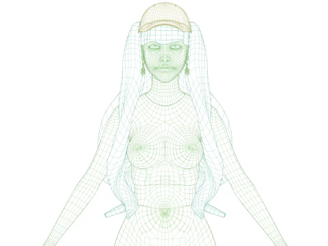 Cool basic woman V33000 3D Model