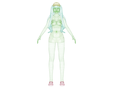 Cool basic woman V33000 3D Model