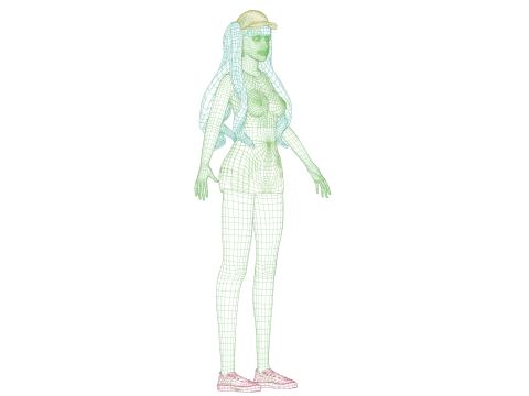 Cool basic woman V33000 3D Model