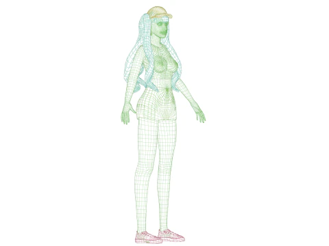 Cool basic woman V33000 3D Model