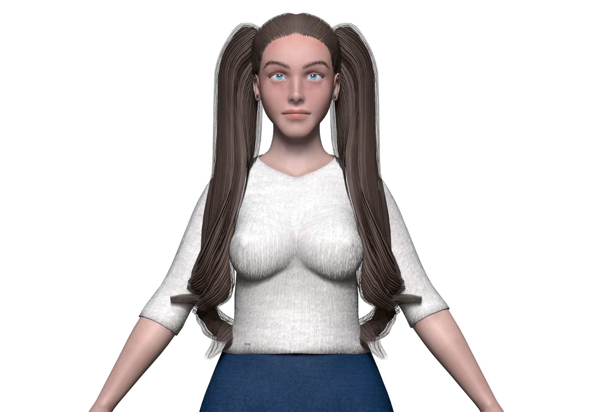 Pretty basic woman V28383 3D Model .c4d .max .obj .3ds .fbx .stl .blend