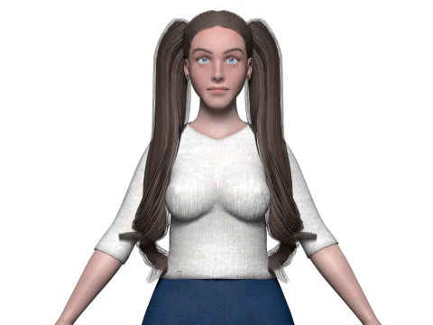 Donna piuttosto semplice V28383 Modello 3D