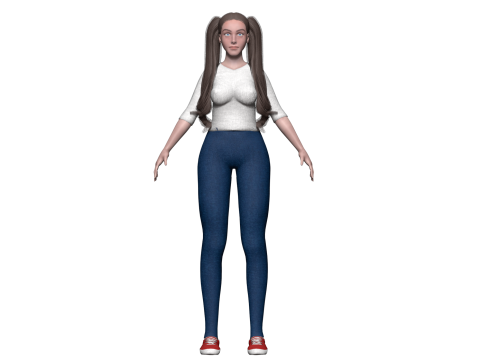 Pretty basic woman V28383 3D Model
