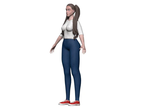 Pretty basic woman V28383 3D Model