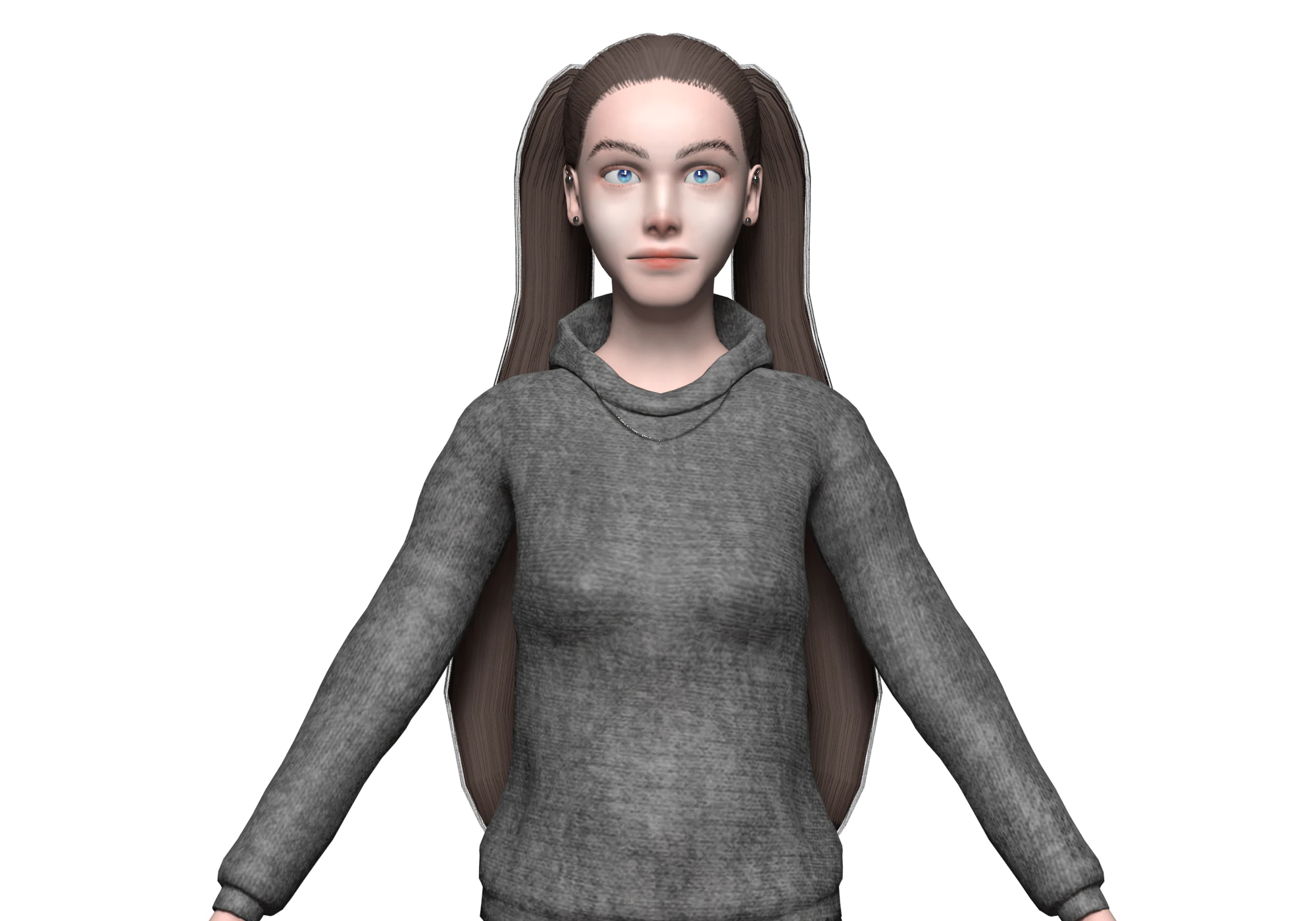 Standard basic woman V24125 3D Model .c4d .max .obj .3ds .fbx .stl .blend 