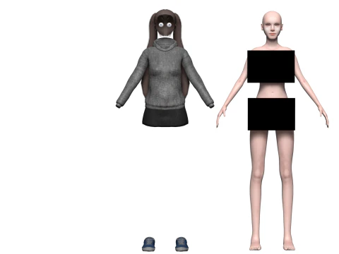 Standard basic woman V24125 3D Model