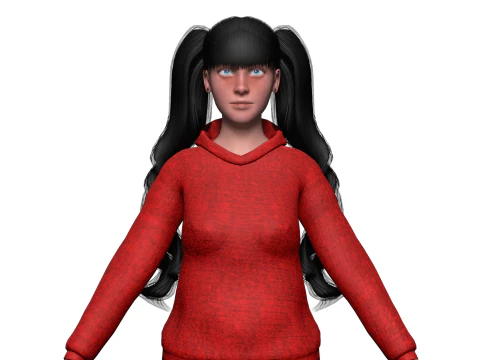 युवा बुनियादी महिला V35122 3D मॉडल