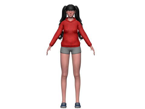 Young basic woman V35122 Modelo 3D