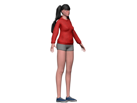 Young basic woman V35122 Modelo 3D