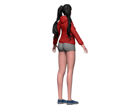 Young basic woman V35122 Modelo 3D