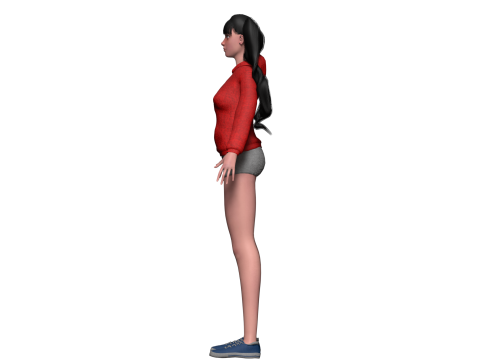 Young basic woman V35122 Modelo 3D