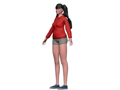 Young basic woman V35122 Modelo 3D