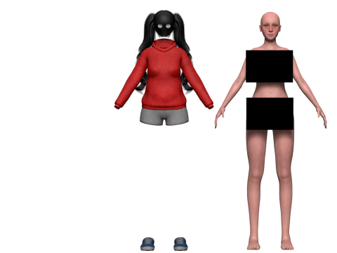 Young basic woman V35122 Modelo 3D