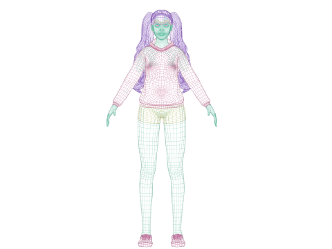 Young basic woman V35122 Modelo 3D