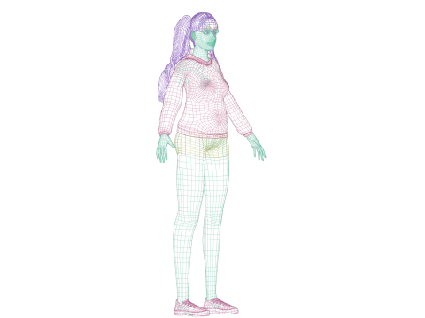 Young basic woman V35122 Modelo 3D